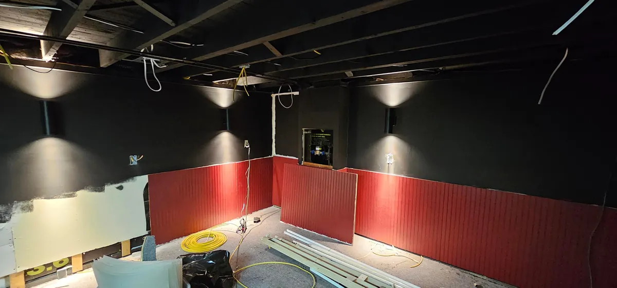 movie theater build in our basement what do you guys think?