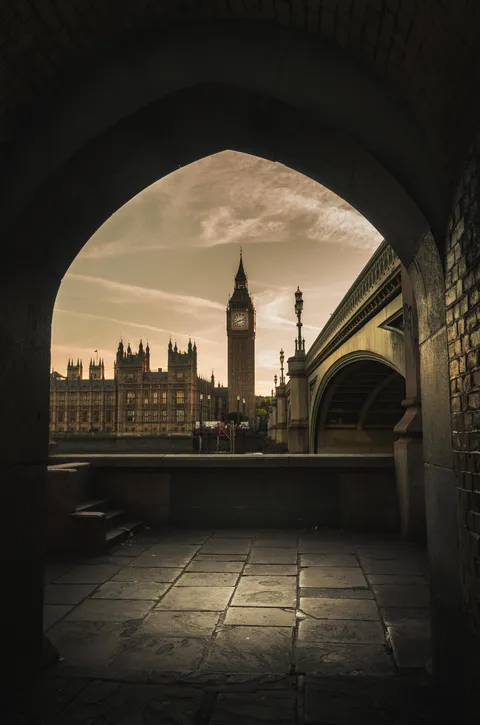 ITAP of a Westminster palace under bridge arche