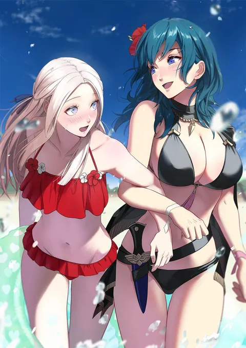 Swimsuit Edelgard &amp; Byleth