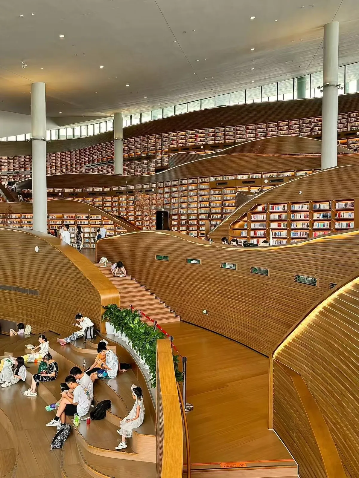 A library in my hometown, which I often visit to read books because it's close to home, in Chengdu, China