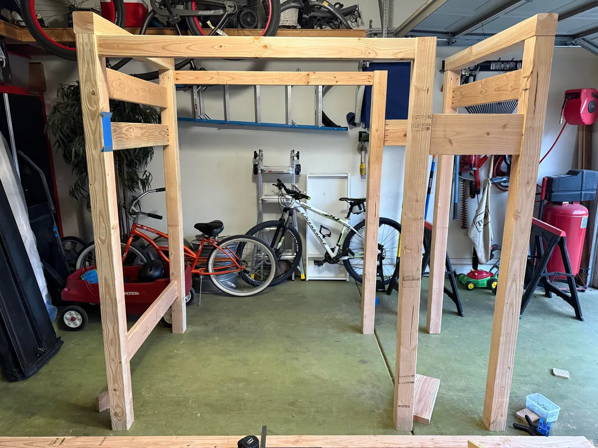 Built my daughter a new bed with a built in dresser and desk