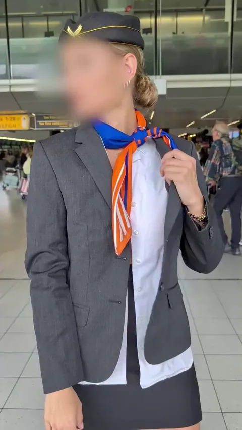 Stewardess gone wild at the airport