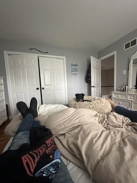 she loves when we put her bed in our bed 