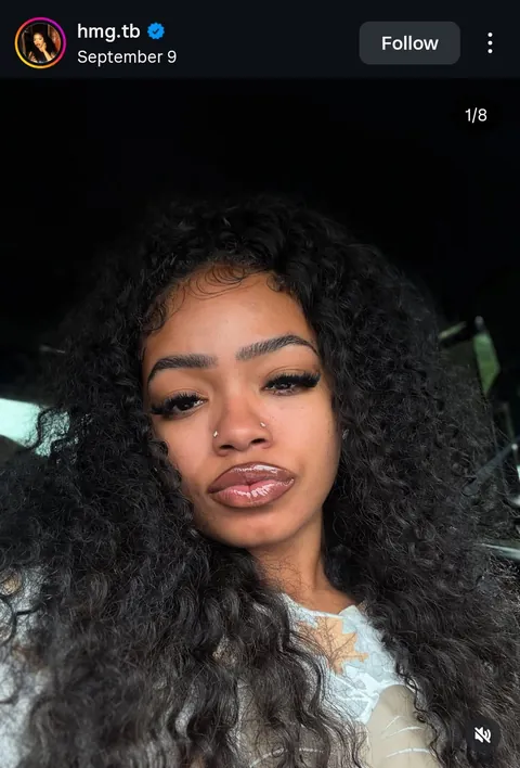 juicy fruity lips wearing nose ring