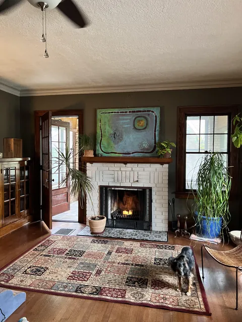 Recently moved into a beautiful older house— part of the living room