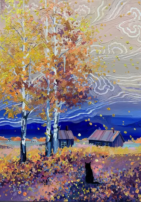 on the edge of memory, Anastasia Trusova, acrylic, 2024