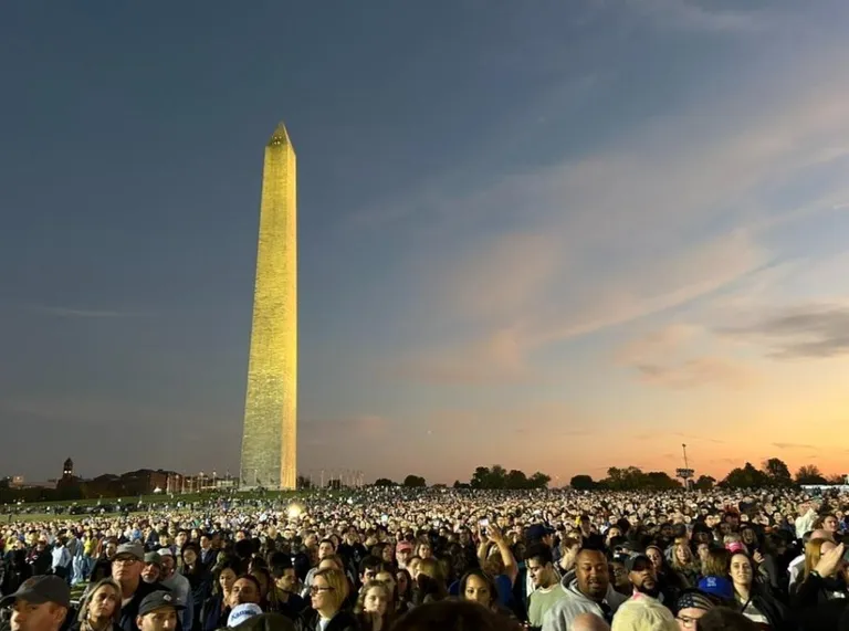 The crowd currently at the Ellipse for the Kamala Harris rally