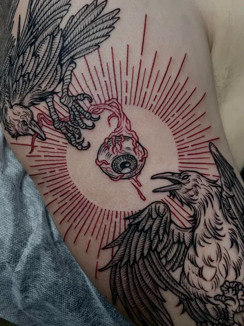 Huginn &amp; Muninn by me Amanda, Black Dot Tattoos, singapore
