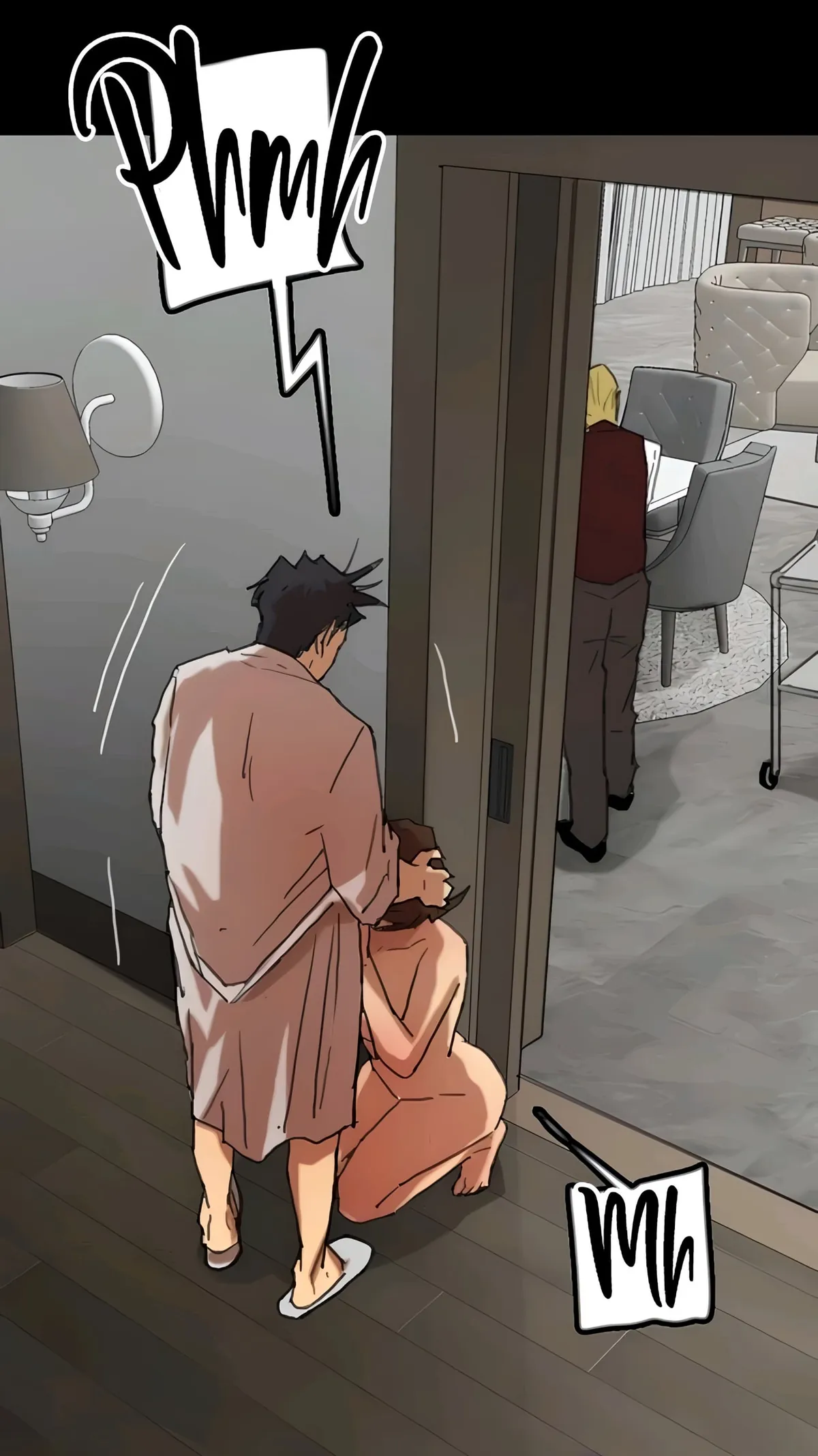 Right next to room service