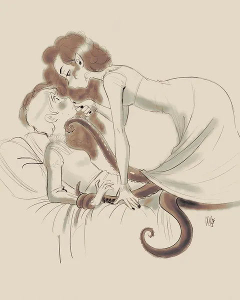 Tentacle lady and her maid (_myrarose_)