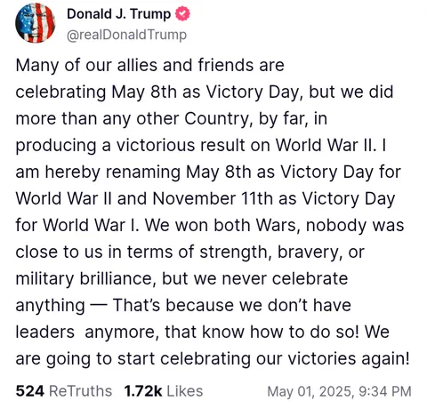The US never celebrates anything, especially never on November 11th