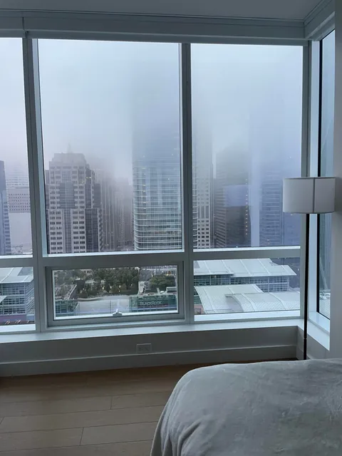 Our bedroom on cloudy or foggy evenings