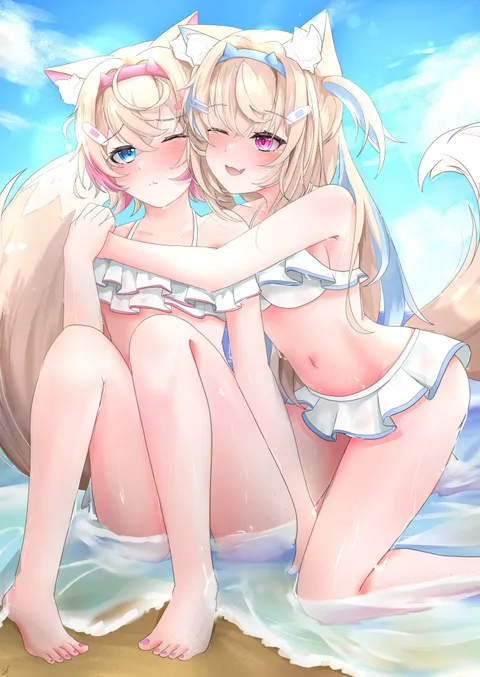 Beach Doggos FuwaMoco [Hololive]