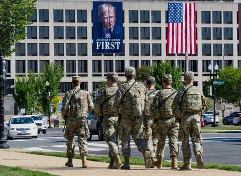 National Guard soldiers on patrol in Washington DC