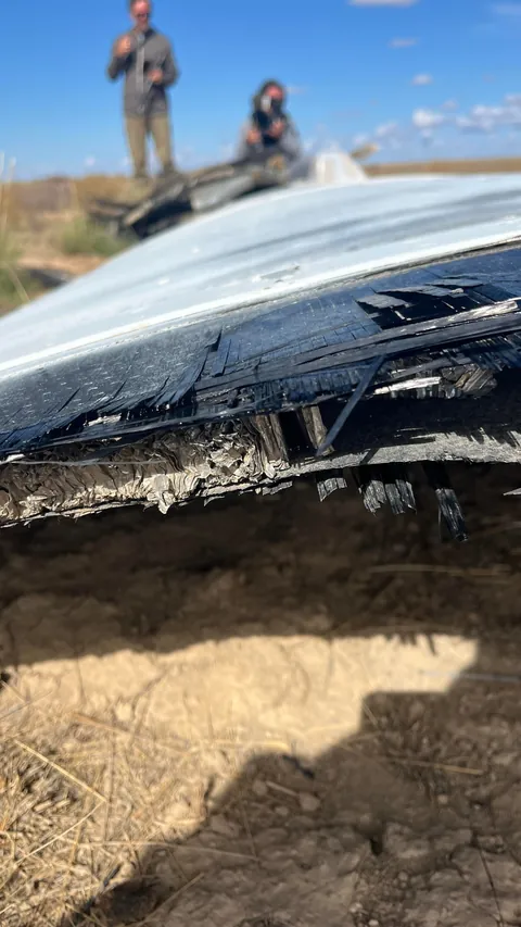 Anybody recognize this debris of a Russian rocket in Kazakhstan?