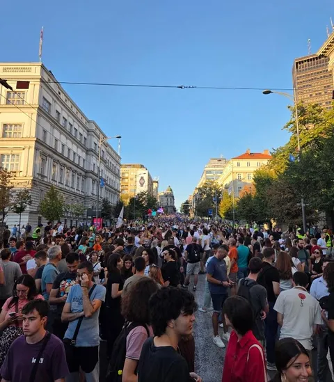 It's the first day of school in Serbia and highschool students are organizing massive anti-govt. protests