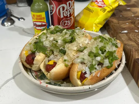 [homemade] onion dogs