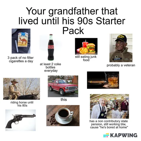 your grandfather that lived until his 90s starter pack