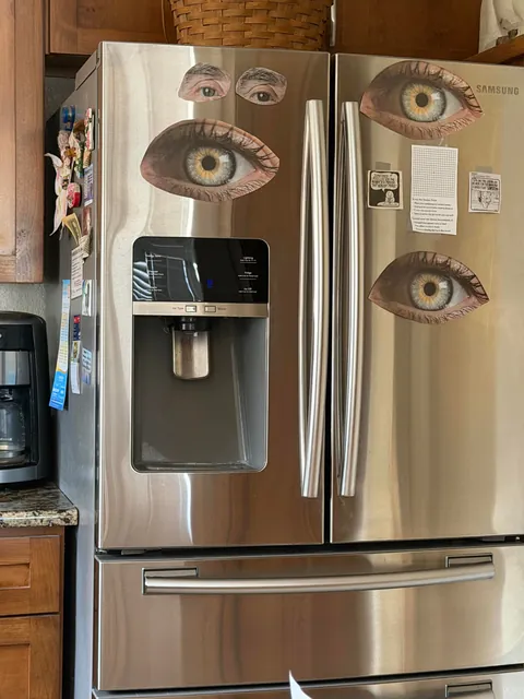 Every time I go to my mother’s house she has more eyes on her refrigerator