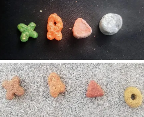 Berry lucky charms is same shape as meow mix cat food