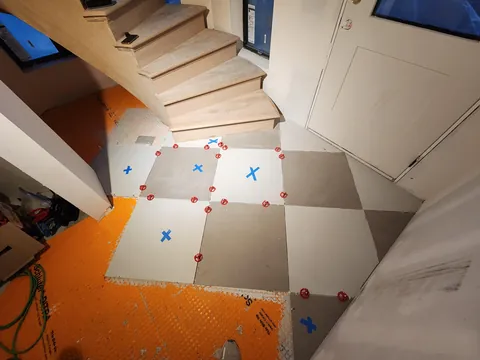 Wife and I Tiled the Foyer in our ADU Over the Holidays