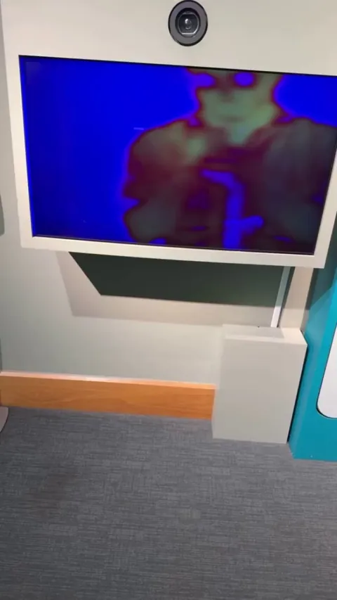 Cold body appears on a thermal camera at a children’s museum.