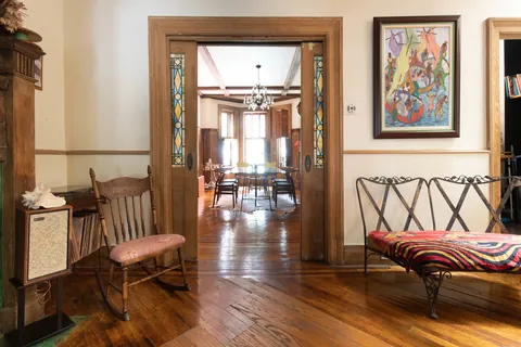 Entrance to the dining room in a renovated brownstone, Flatbush, Brooklyn, New York City [4360x2908]
