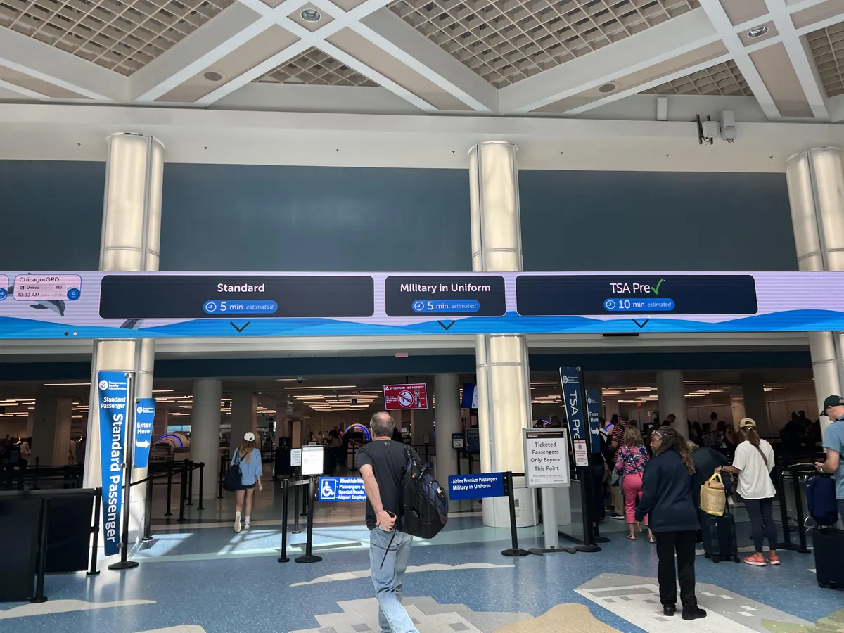 TSA PreCheck line longer than standard TSA line. 