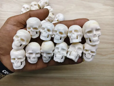 just finished making a mini skull carving made from cow bone