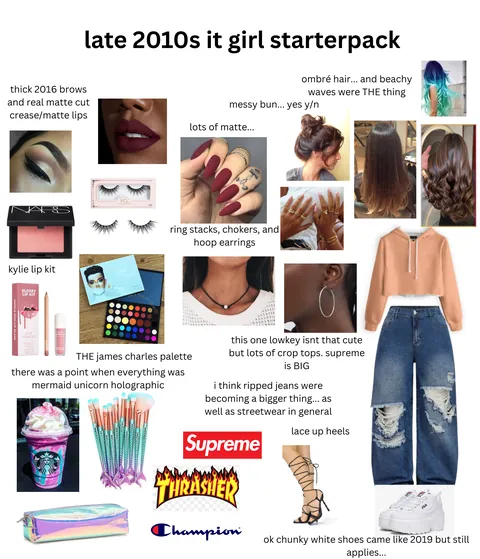 late 2010s it girl starterpack