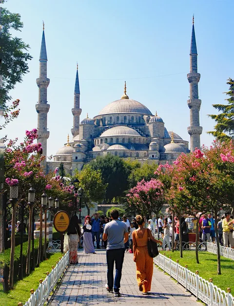 Walking towards the Blue Mosque, a jewel in Istanbul's crown