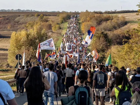 Today's the last day of marches and all of the columns are approaching Novi Sad for the big commemorative protest tomorrow