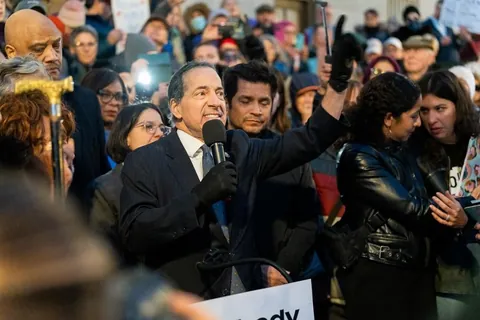 Democratic Lawmakers rally at Treasury Dept. against Musk and DOGE