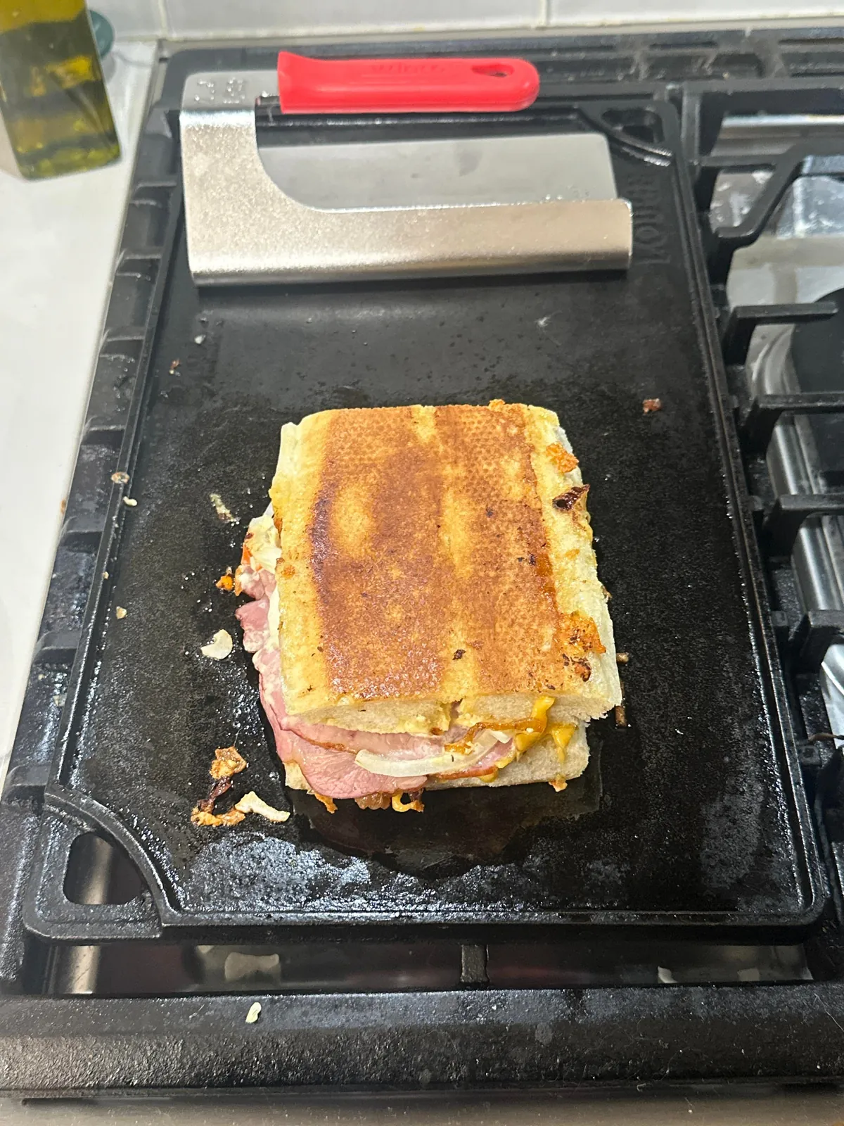 [homemade] smoked butt and cheddar w/onion and onion