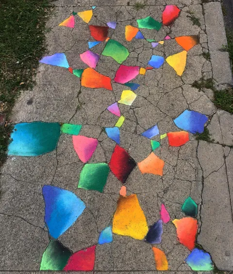 Stained Glass Sidewalk (2017) Chalk