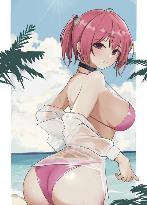 Wet tshirt at beach(yakii)[Nikke]