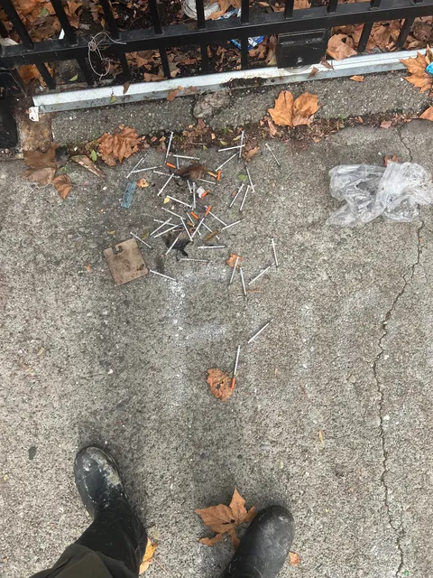 I clean up illegal dumping in Oakland for fun. This pile had more than 40 syringes.