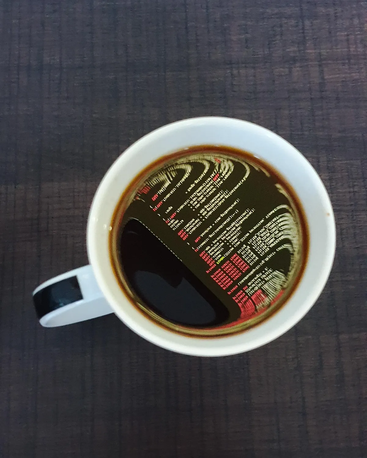 ITAP of code in coffee.