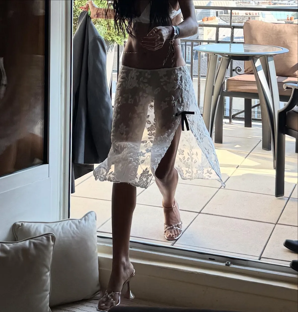 Mia at the Casablanca Womenswear Spring/Summer 2026 Show as part of Paris Fashion Week