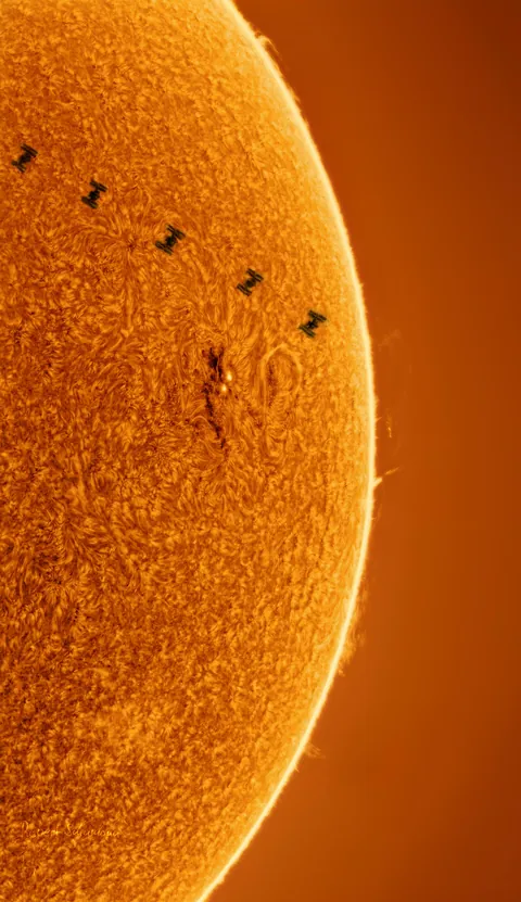 I captured the ISS transiting our Sun