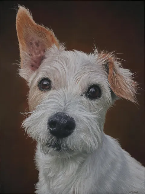 An oil painting I did of someone's cute pup.