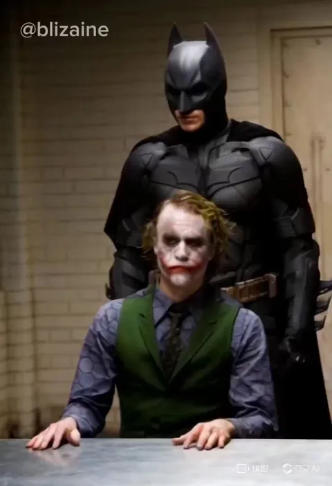 AI Batman giving the Joker a makeover. 