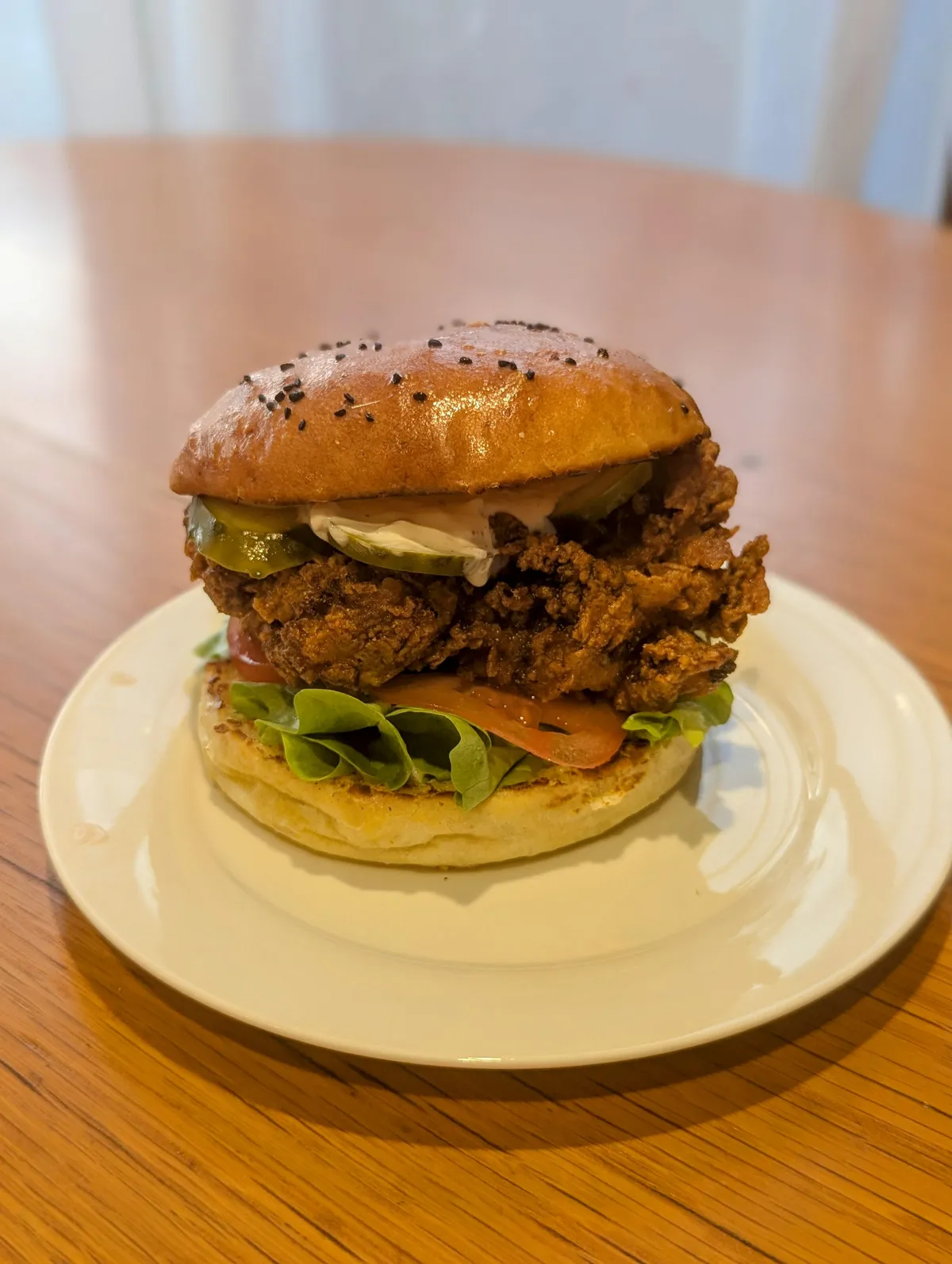 Homemade Nashville Fried Chicken Sandwich 