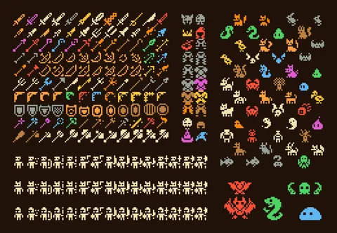 Some 1bit like game assets.