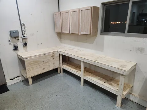 I built a workbench with my 16 y/o son (so we could do more DIY projects).