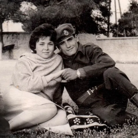Pregnant grandma making a surprise visit to my grandpa when he was in the army (Greece, 1961)