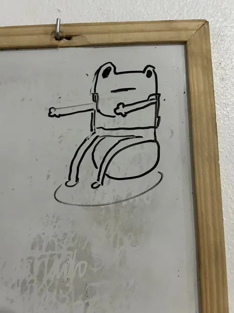 I drew this frog at my gym and ppl liked it so much I make a different one every week