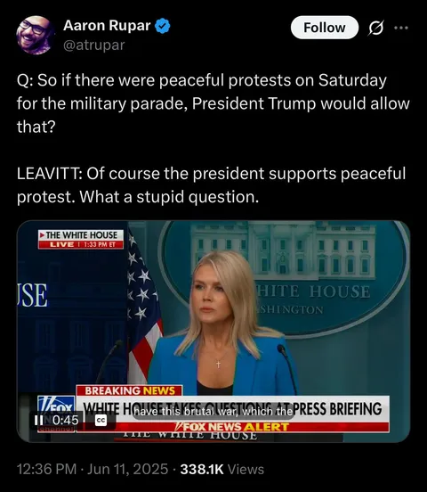 This entire administration is just filled with so much hate (also lol Donald Trump doesn’t support peaceful protests)