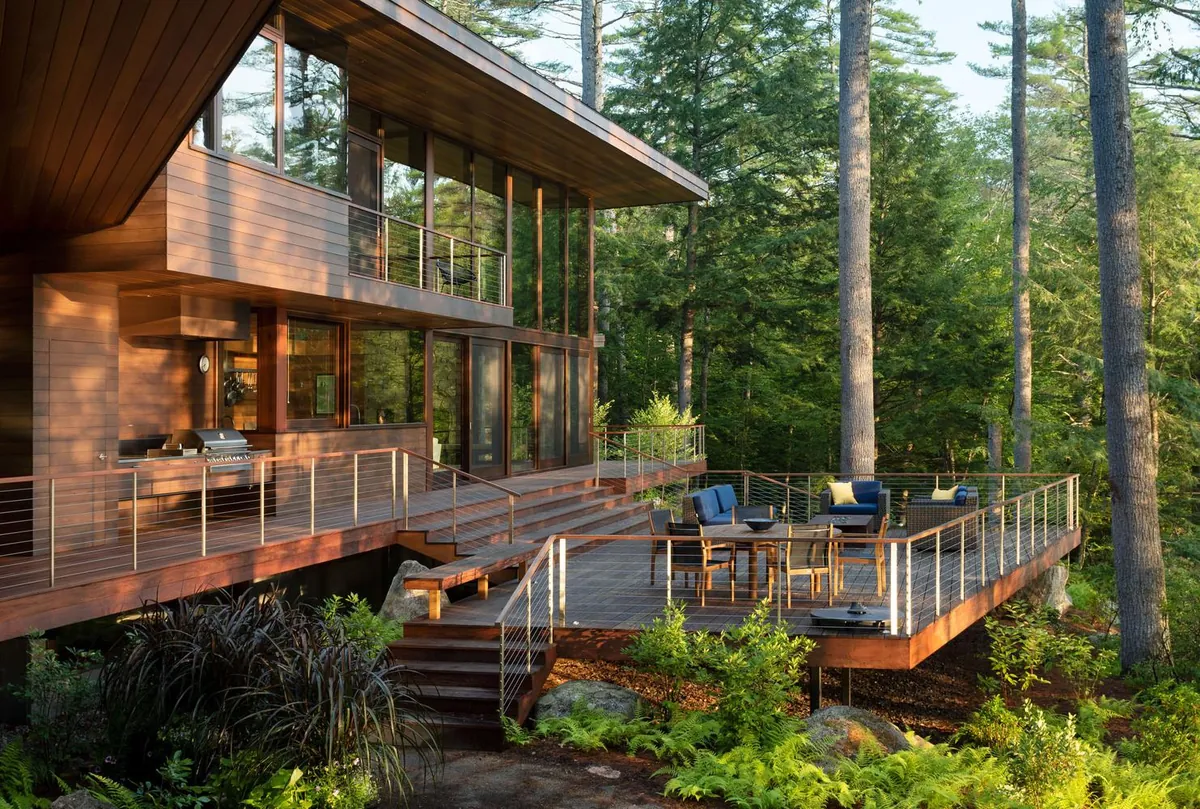 Shoreland Overlook Residence Nestled in Nature [1483 x 1000] Center Harbor USA