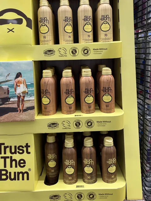 This sunscreen brand where the cans get lighter as the SPF gets higher